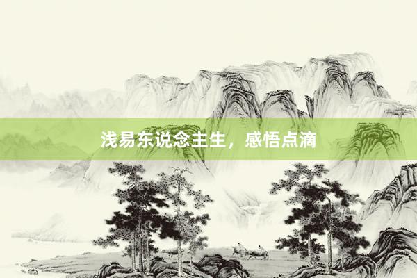 浅易东说念主生，感悟点滴