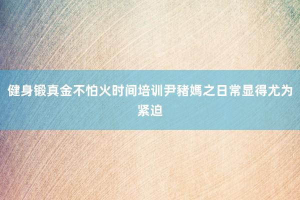 健身锻真金不怕火时间培训尹豬媽之日常显得尤为紧迫